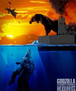 Godzilla Vs King Kong Movie Poster Paint By Numbers