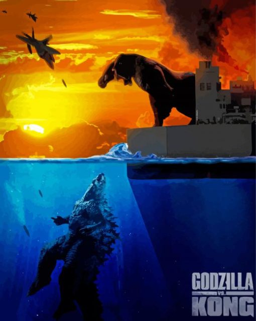 Godzilla Vs King Kong Movie Poster Paint By Numbers