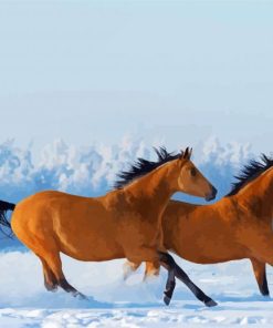 Golden Mare Horse In Winter Paint By Numbers