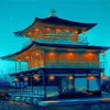 Golden Palace Japan At Night Art Paint By Numbers