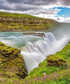 Gullfoss Falls Landscape Paint By Numbers