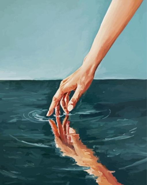 Hand Reflection In Water Paint By Numbers