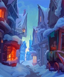 Hogsmeade In Winter Paint By Numbers