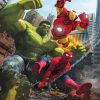 Hulk And Iron Man With Spider Man Paint By Numbers