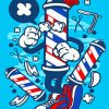 Illustration Barbershop Pole Paint By Numbers