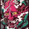 Illustration Japanese Demon Mask Paint By Numbers