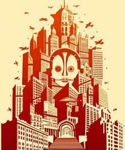 Illustration Metropolis Movie Poster Paint By Numbers