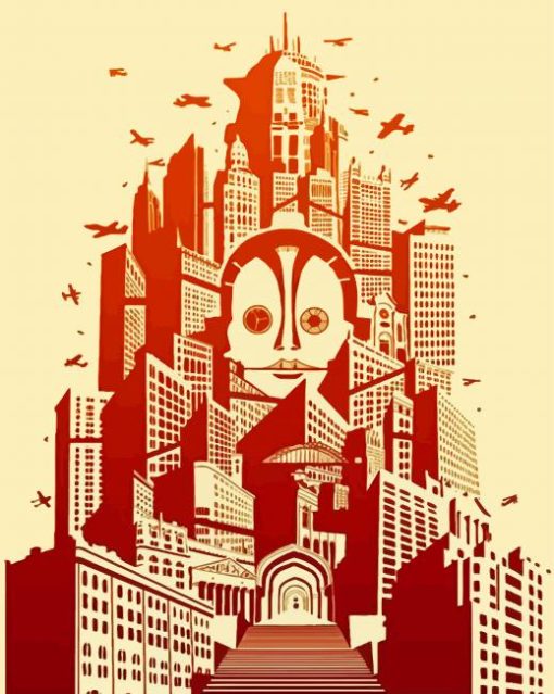 Illustration Metropolis Movie Poster Paint By Numbers