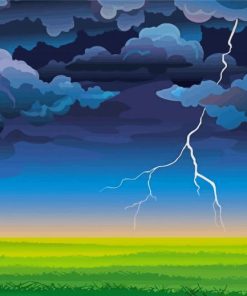 Illustration Stormy Sky Paint By Numbers