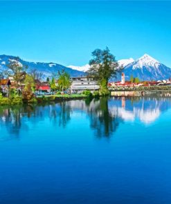 Interlaken Lake Reflection Paint By Numbers