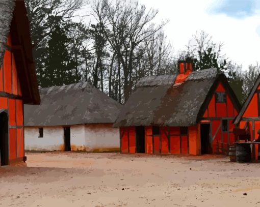 Jamestown Houses Paint By Numbers