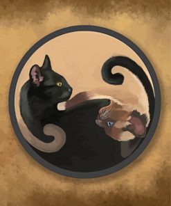 Japanese Yin Yang Cats Paint By Numbers