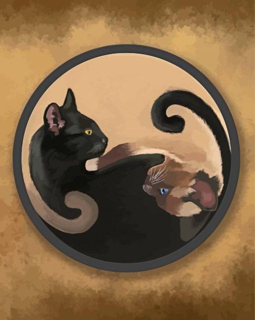 Japanese Yin Yang Cats Paint By Numbers