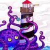 Lighthouse And Octopus Art Paint By Numbers