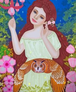 Little Girl With Owl Paint By Numbers