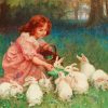 Little Girl With Rabbit Paint By Numbers