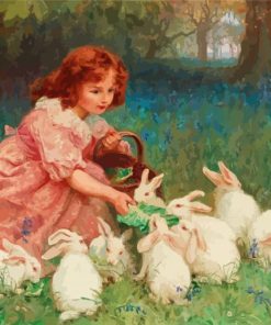 Little Girl With Rabbit Paint By Numbers