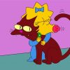 Maggie Simpson With Cat Paint By Numbers