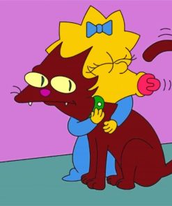 Maggie Simpson With Cat Paint By Numbers