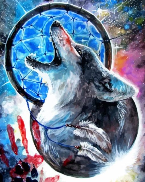 Magical Dream Catcher Wolf Paint By Numbers