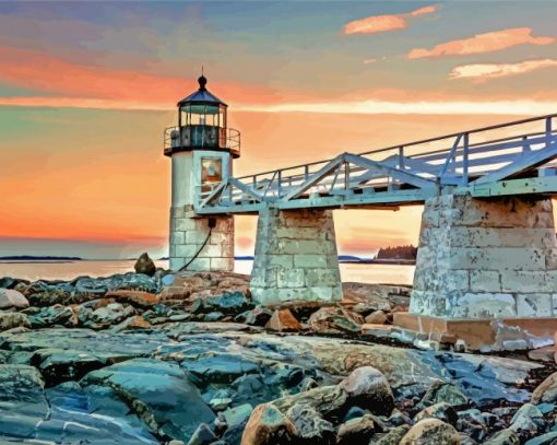 Maine Lighthouse Paint By Numbers