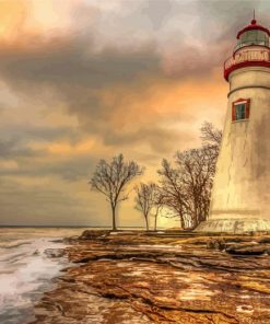 Marblehead Lighthouse At Sunset Paint By Numbers