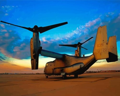 Military Aircraft Bell Boeing V22 Osprey Paint By Numbers