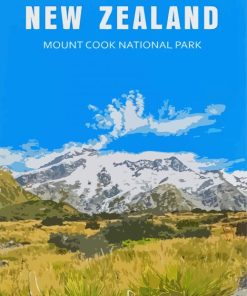 Mount Cook New Zealand Poster Paint By Numbers