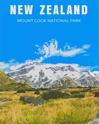 Mount Cook New Zealand Poster Paint By Numbers