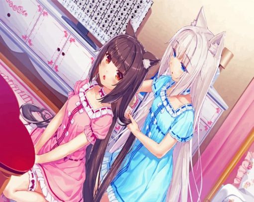 Nekopara Anime Characters Paint By Numbers