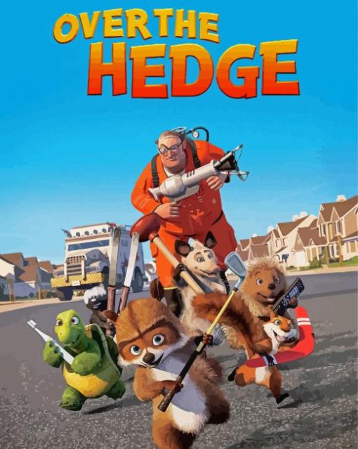 Over The Hedge Poster Paint By Numbers