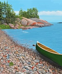 Pebble Beach And Canoe Paint By Numbers