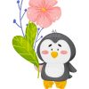 Penguin With Flower Paint By Numbers