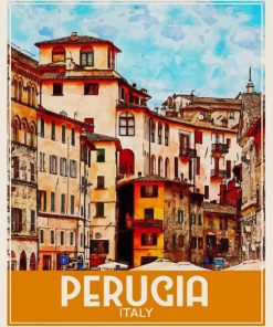 Perugia Italy City Poster Paint By Numbers