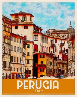 Perugia Italy City Poster Paint By Numbers