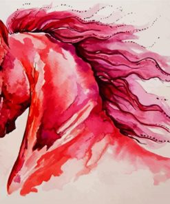 Pink Horse Art Paint By Numbers