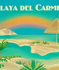 Playa Del Carmen Vintage Poster Paint By Numbers