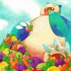 Pokemon Snorlax Eating Paint By Numbers