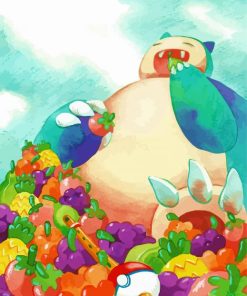 Pokemon Snorlax Eating Paint By Numbers