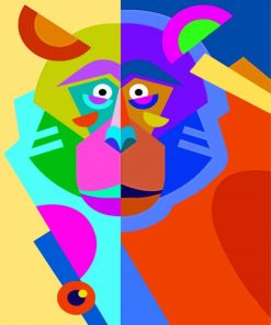 Pop Art Abstract Monkey Paint By Numbers