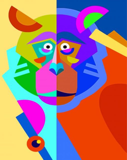 Pop Art Abstract Monkey Paint By Numbers