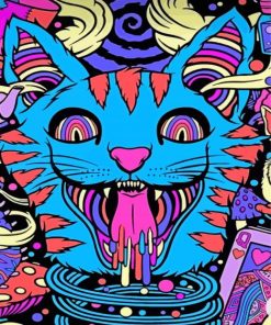 Psychedelic Cat Art Paint By Numbers