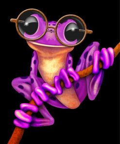 Purple Frog In Glasses Paint By Numbers