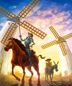 Quixote And Windmills Paint By Numbers