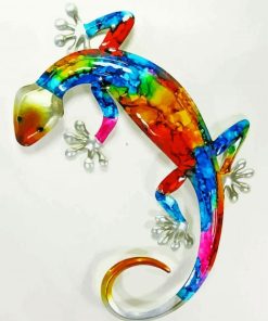 Rainbow Colourful Gecko Reptile Paint By Numbers