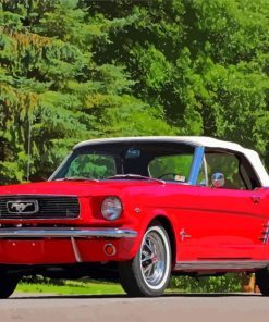 Red 1966 Mustang Paint By Numbers