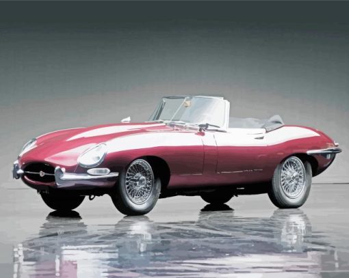 Red Jaguar E Type Paint By Numbers