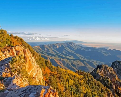 Sandia Mountains Mexico Paint By Numbers