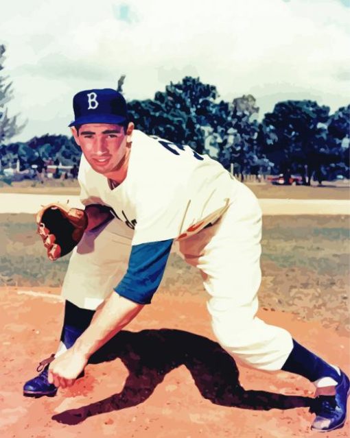 Sandy Koufax Baseball Player Paint By Numbers