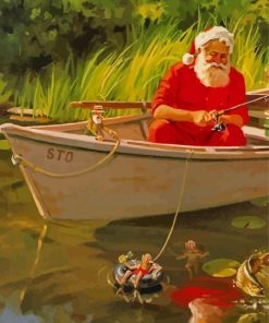 Santa Fishing Art Paint By Numbers